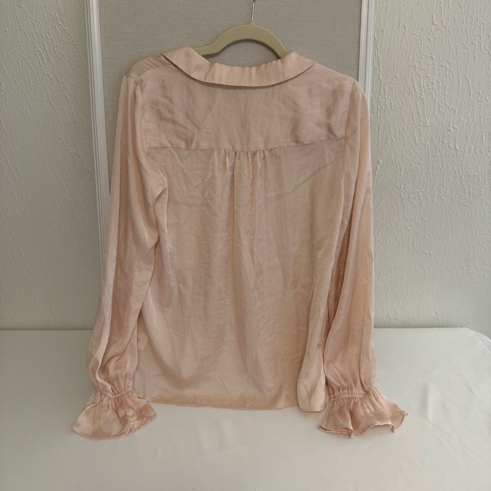 PAIGE RESA Blouse Pink Puff Sleeve Polo Blouse - Picture 5 of 7